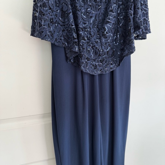 Marina Navy Blue Formal Dress Lace Sequins Size 10 - Picture 12 of 16